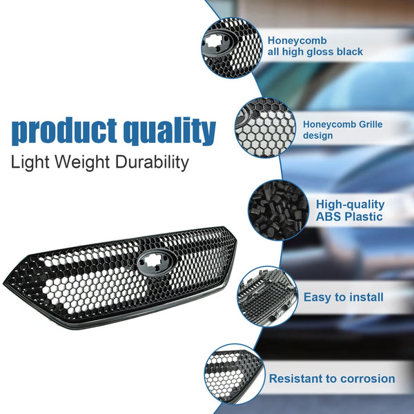 retail subaru grill fits 2022-2025 Subaru WRX Honeycomb Style Front Bumper Upper Grille Gloss Black