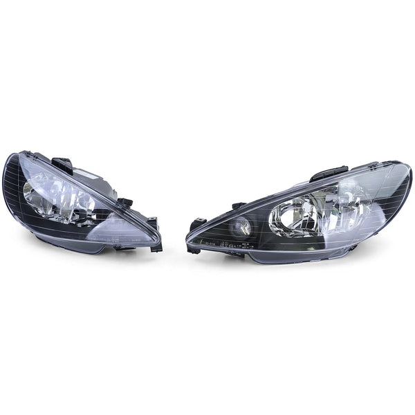 retail BLACK HEADLIGHTS FOR PEUGEOT 2006 /2003/2010+ GTI MODEL HALOGEN