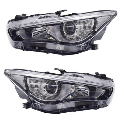 retail For Infiniti Q50 2013-2014-2017-2019   AFS LED DRL Headlight Headlamp Black