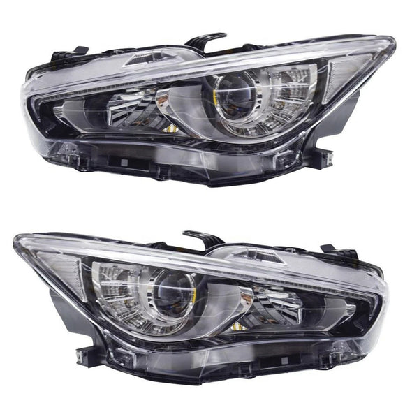 retail For Infiniti Q50 2013-2014-2017-2019   AFS LED DRL Headlight Headlamp Black