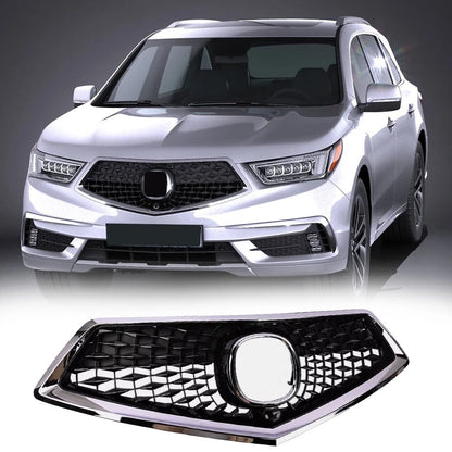 retail grill FIT FOR 2017 - 2020 ACURA MDX FRONT BUMPER UPPER GRILLE MESH CHROME